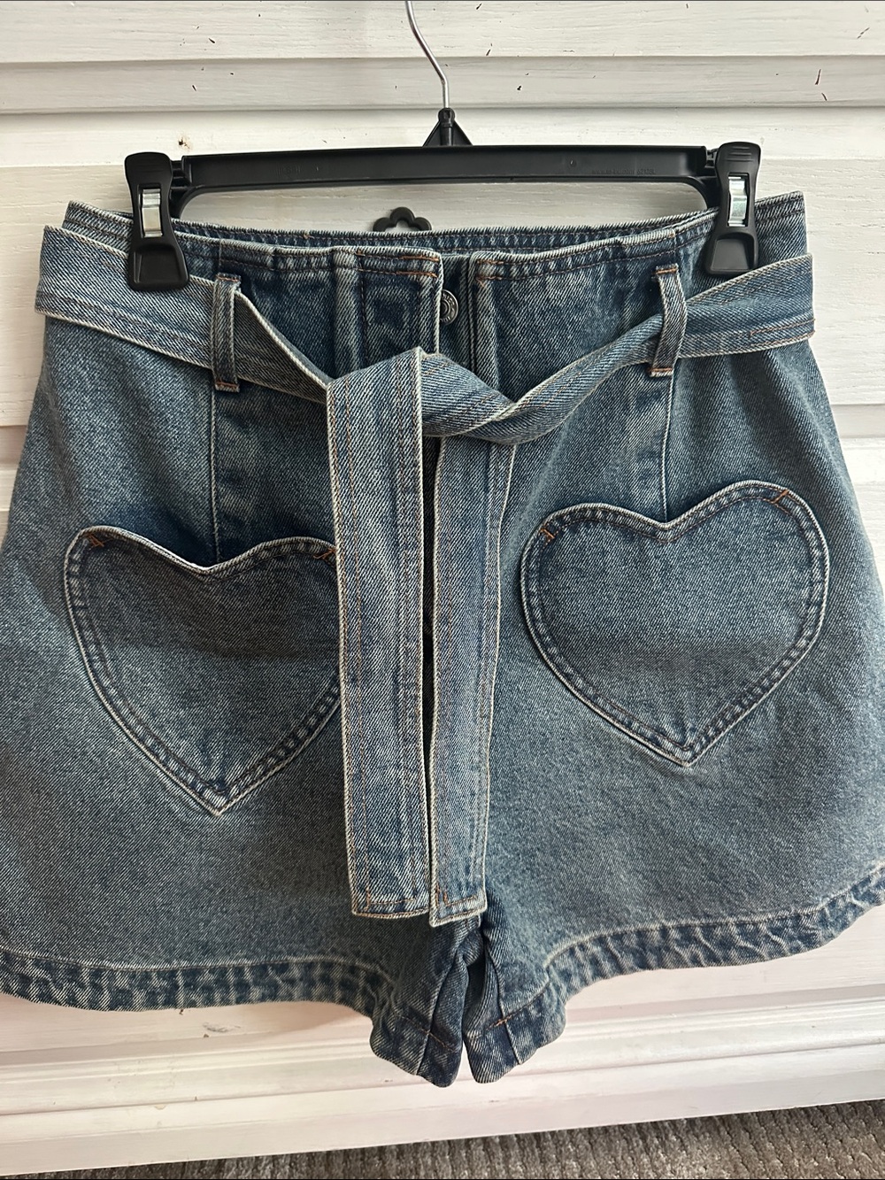 Women’s Heart Pocket Denim Shorts - Blue